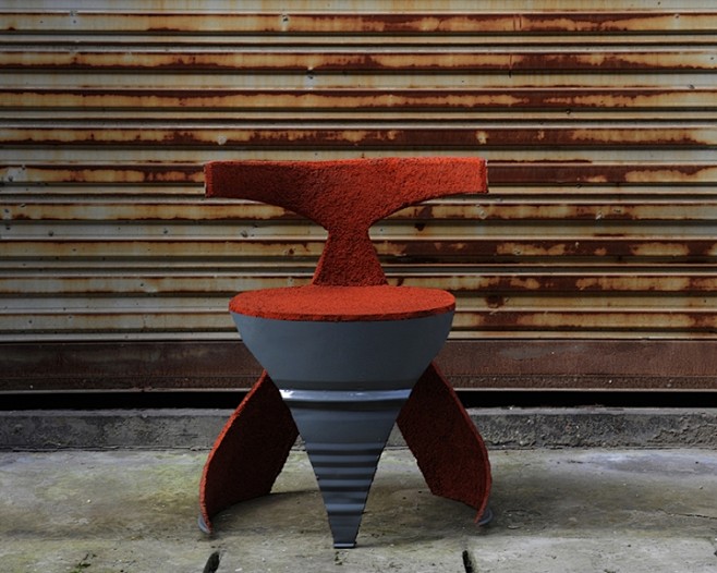 再生铁皮桶座椅 生活圈 展示 设计时代网...