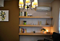 64平二居现代简约风格家庭书房书桌灯具置物架装修效果图