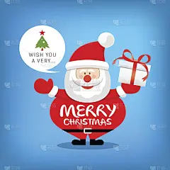 圣诞老人，圣诞祝福语与礼盒