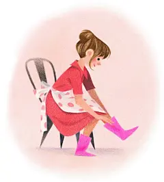 年轻充满朝气的小清新人物插画图片