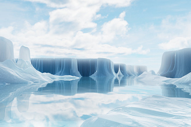 CGI cinema4d glacier...