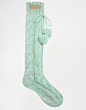 Image 2 of Bedroom Athletics Angelina Mint Cable Knit Slipper Socks