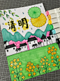 马克笔手绘幼儿清明节主题绘画儿童画分享 - 小红书