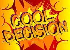 Cool Decision Comic book style cartoon words
