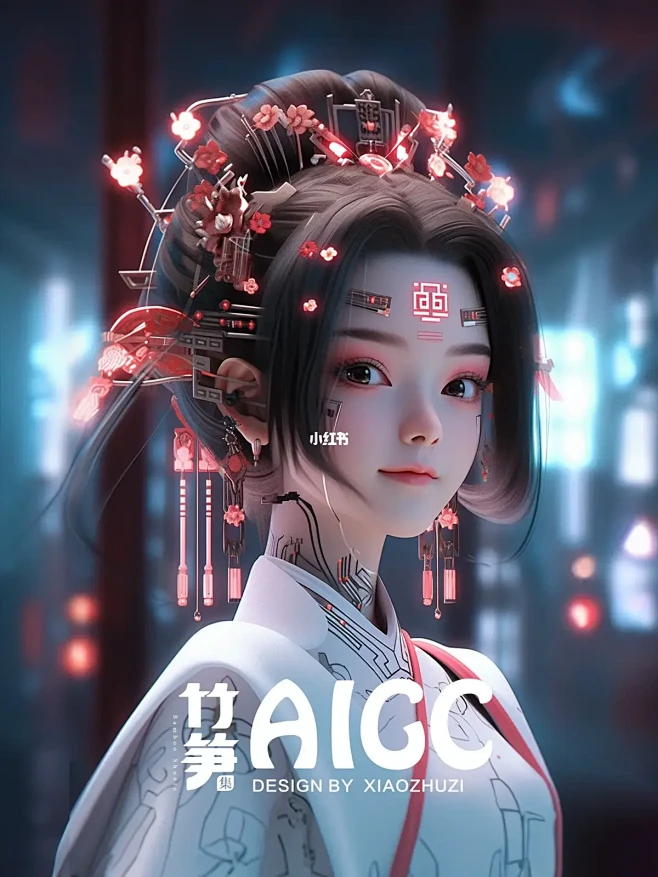 【AIGC】3D国风赛博少女| Midj...