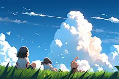 儿童春游春天春季插画