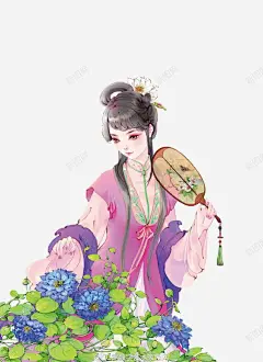 彩绘手绘拿伞美女高清素材 免费下载 页面网页 平面电商 创意素材 png素材