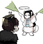 #二哈和他的白猫师尊##燃晚##转推#
晚宁猫猫陷入大危机~0.5和2.0的区别，哈哈哈哈0.5不愧是车神！

twi：SHILAN_AO（授权见评） ​​​​