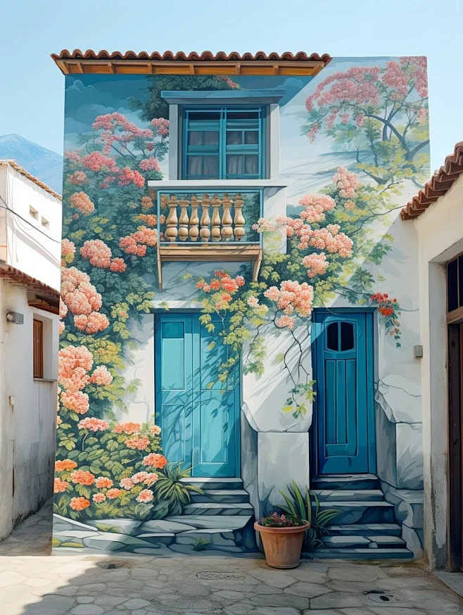 乡村风景｜插画墙绘点缀
