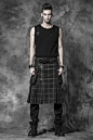 Gingham Man Above-the-knee Sheath Black Punk Skirt : Shop the goth punk,Gothic lolita,Rave clothing and gothic fashion at our punk clothing store.The goth stores offer cheap gothic clothing with highest quality material.