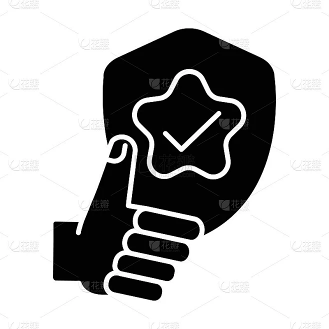可靠性黑色字形图标素材-花瓣网
