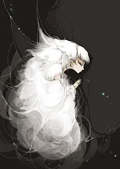 黑白-一脚踏入梦境_原创,插画_涂鸦王国