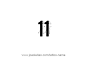 This may contain: the number 11 is written in black and white