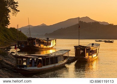 Boats on the Mekong ...