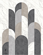 This may contain: an art deco wallpaper pattern in grey and white