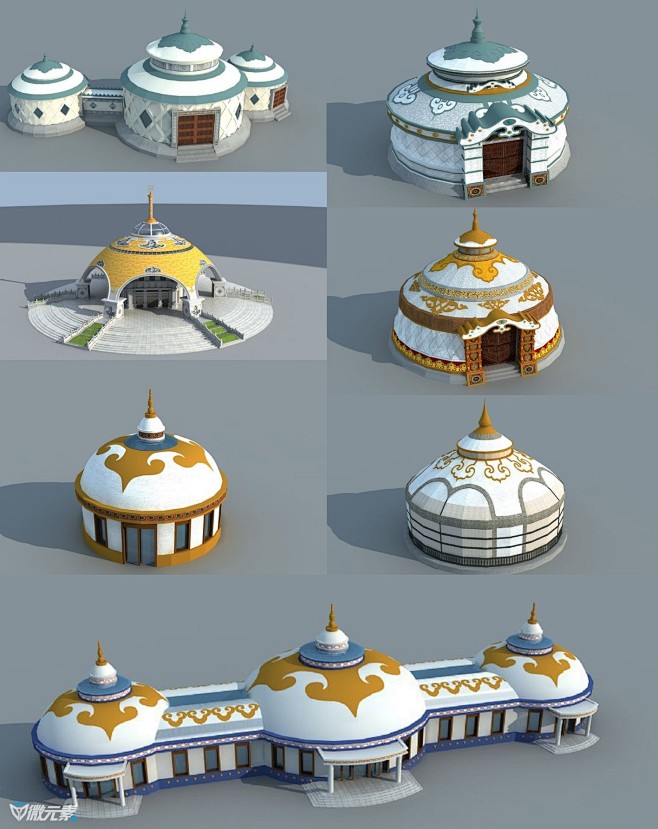 3dmax模型-蒙古包-场景模型-微元素...