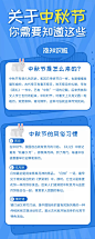 蓝色卡通中秋节风俗长图