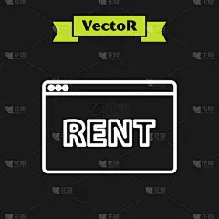电子邮件,白色,文字,Rent,标志,线条,图标,悬挂的,商务,直的