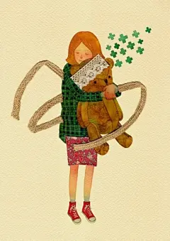 治愈温暖水彩系列插画