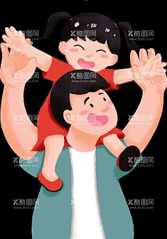 父女  - 源文件下载【酷图网】父女,人物,人,儿童,女孩,男孩,卡通人物,小男孩,卡通女孩,可爱的小男孩,手绘,