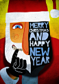 Merry Crhistmas and Happy New Year : Merry Christmas and Happy New Year.Illustration by Miguel Palomar.