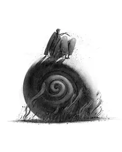 art b&amp;w black and white Digital Art  DigitalIllustration Drawing  ILLUSTRATION  Monochromatic Spiral