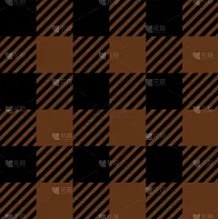 棕色伐木工水牛格子无缝图案