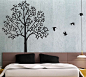 17个花鸟树木创意墙绘设计装修效果图大全2013图片