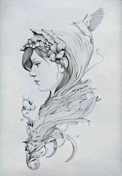 阿根廷魔幻主义女性肖像插画