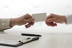 商务主管交换名片空白
