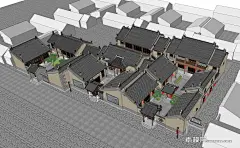 山西传统民居SU模型下载_sketchup模型免费下载_素模网