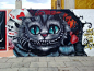 Cheshire cat street art. Cheshire is the Scorpio on Disney's Zodiac Chart...fitting.: 