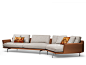 Sectional leather and fabric sofa GET BACK | Sectional sofa by Poltrona Frau