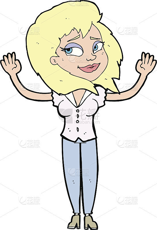 卡通女性放弃了