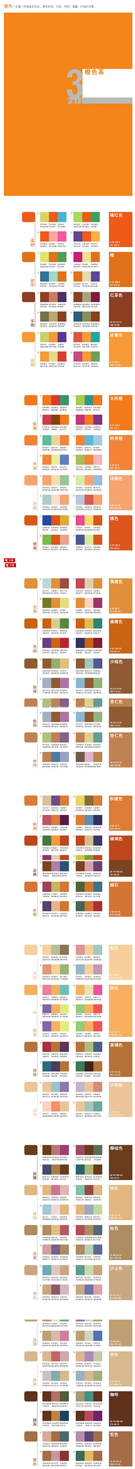 给分享一整套7个色系近200种配色方案大...