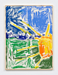 Andi Fischer, ‘WOW WELLEN SONNE UNTEN’, 2020, Painting, Oilstick on canvas, artist's frame, Sies + Höke