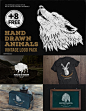 %name 手绘动物图形复古Logo设计模板 Hand Drawn Animals Vintage Logo Kit