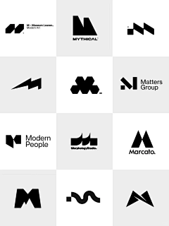Logo极简风-花瓣网|陪你做生活的设计师 | 几何图形logo灵感库，没灵感就翻翻看吧