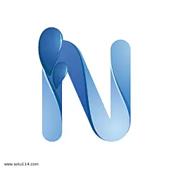 蓝色水纹字母字体N图片png免抠元素字体元素背景装饰免扣图片设计图案