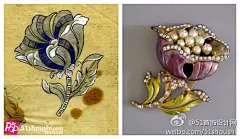 #手稿+实物#蝴蝶身姿美艳但转瞬即逝，流星光芒灿烂却一闪而过，美丽的事物往往难以经历时间的考验，便有了人们对永恒的向往、对经典的追求。随着小编一起来欣赏美国早期首饰设计师Ralph DeRosa完美【手绘手稿与实物效果】对照。
