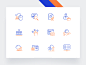 Icon Set folder iconography gustar hand cloud development user mouse networking orange icon set icons ux ui minimal illustration clean blue drawing creative