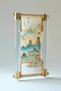 古风画轴绘画背景素材