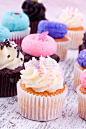 小的,纸杯蛋糕,生日,黄色,粉色,蛋糕,杯,垂直画幅,食品,图像