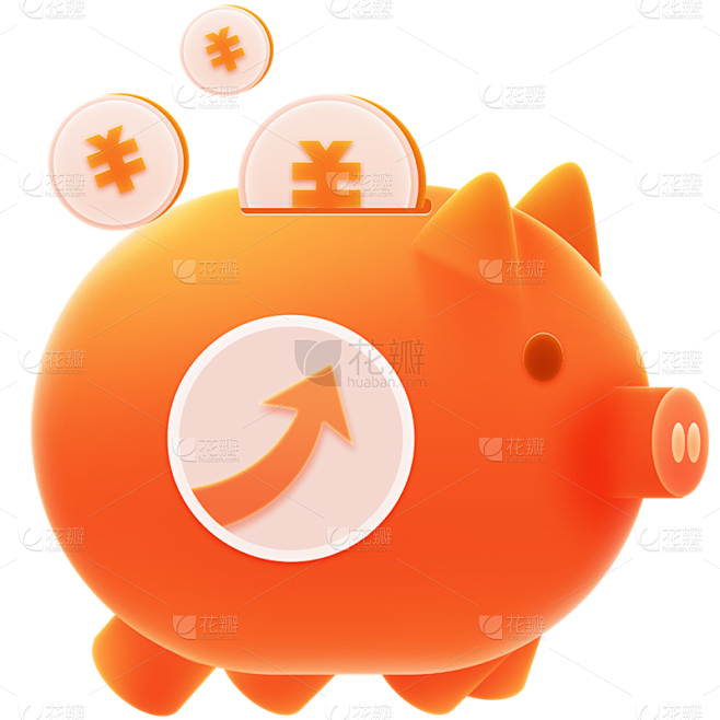 金融理财保险插画伪3D轻拟物组合元素素材
