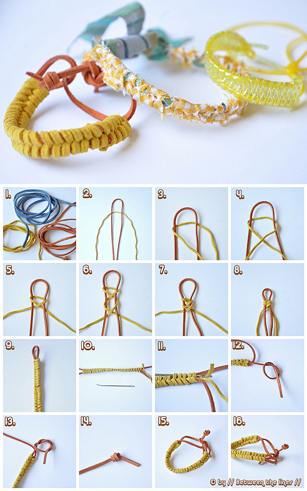 手工DIY  准备几根小皮绳儿，编手链。