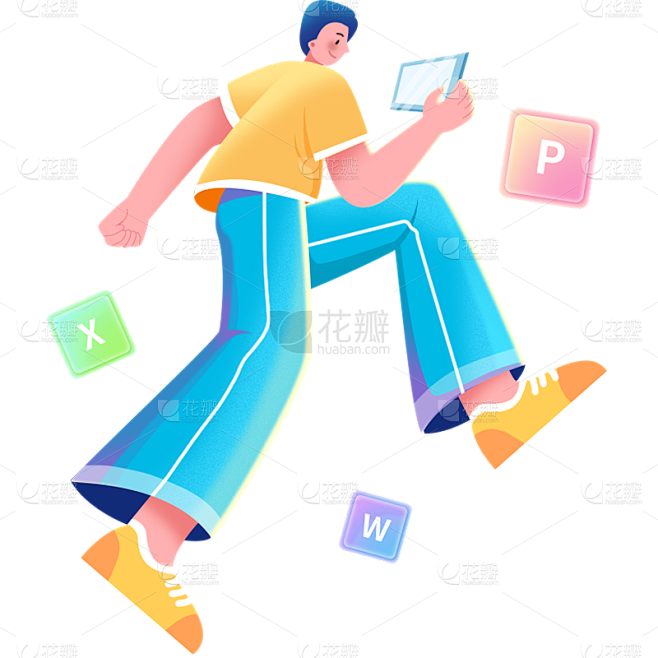 企业职业人物微立体插画贴纸