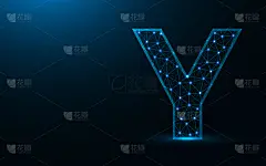 暗色,几何形状,字母,英文字母y,绘画插图,图像,矢量,低多边形效果 ,抽象,字体