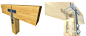 T板接头，三板接头。木工建筑施工工艺。 用于连接层压木结构的金属配件