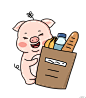 猪年购物的可爱的猪下载 PNG搜索 购物袋,购物的猪,卡通手绘,卡通猪,可爱的猪,面包,手绘卡通,手绘猪,双十一购物,香蕉,小白花,饮料,猪年