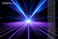 PSD dark background blue and purple laser beams of light on transparent background